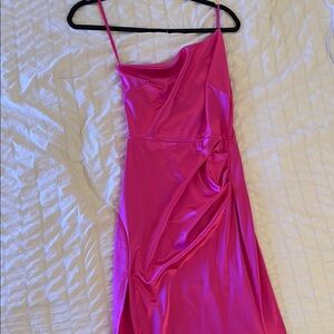 Windsor One Shoulder Hot Pink Dress